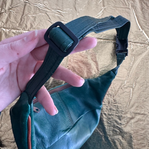 ORVIS Deep Green Brown Leather Fanny Pack Adjustable Waist Belt Bag Unisex - Picture 8 of 12